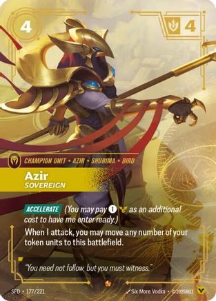 Azir - Sovereign (177/221) - Spiritforged Foil | Grognard Games