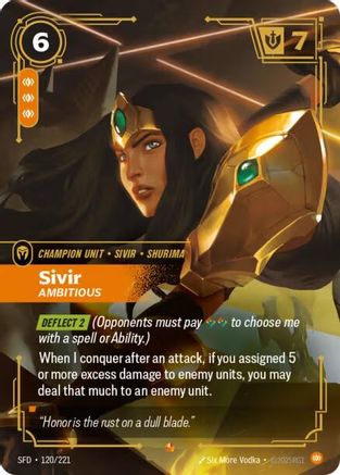 Sivir - Ambitious (120/221) - Spiritforged Foil | Grognard Games