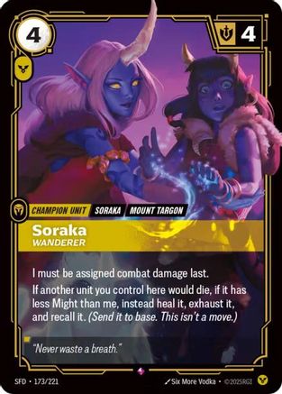 Soraka - Wanderer (173/221) - Spiritforged Foil | Grognard Games