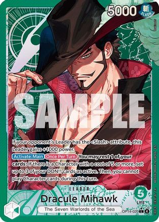 Dracule Mihawk - OP14-020 (Alternate Art) (OP14-020) - The Azure Sea's Seven Foil | Grognard Games