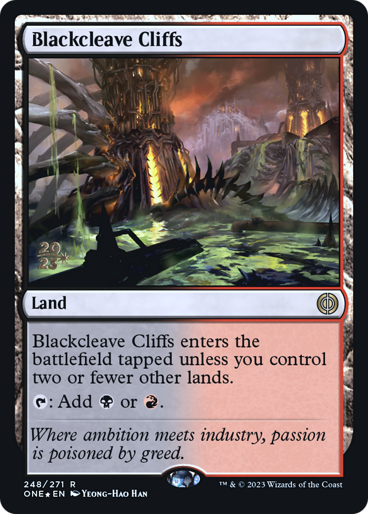 Blackcleave Cliffs [Phyrexia: All Will Be One Prerelease Promos] | Grognard Games