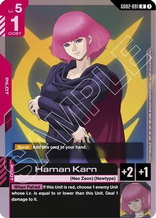 Haman Karn - Gundam Promotional Cards (GD02-091) Holofoil | Grognard Games
