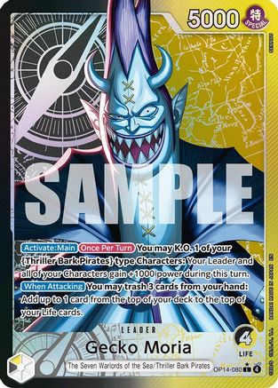 Gecko Moria - OP14-080 (Alternate Art) (OP14-080) - The Azure Sea's Seven Foil | Grognard Games