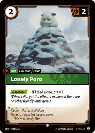 Lonely Poro (036/221) - Spiritforged Foil | Grognard Games