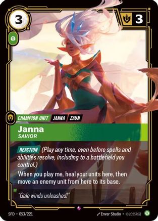 Janna - Savior (053/221) - Spiritforged Foil | Grognard Games