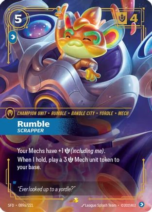 Rumble - Scrapper (Alternate Art) (089a/221) - Spiritforged Foil | Grognard Games