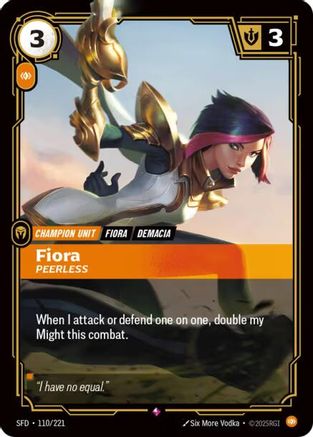 Fiora - Peerless (110/221) - Spiritforged Foil | Grognard Games