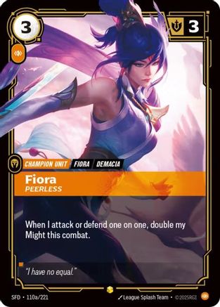 Fiora - Peerless (Alternate Art) (110a/221) - Spiritforged Foil | Grognard Games