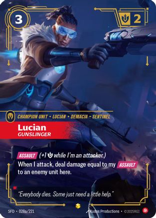 Lucian - Gunslinger (Alternate Art) (028a/221) - Spiritforged Foil | Grognard Games