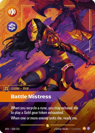 Sivir - Battle Mistress (Overnumbered) (250/221) - Spiritforged Foil | Grognard Games
