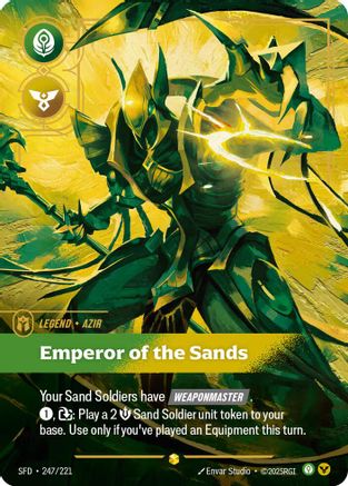 Azir - Emperor of the Sands (Overnumbered) (247/221) - Spiritforged Foil | Grognard Games