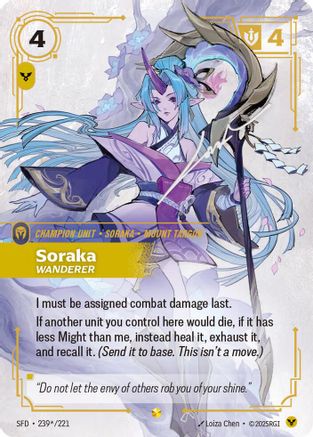 Soraka - Wanderer (Signature) (239*/221) - Spiritforged Foil | Grognard Games