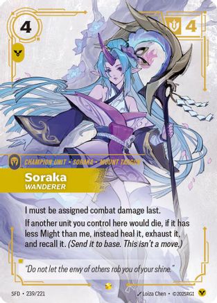 Soraka - Wanderer (Overnumbered) (239/221) - Spiritforged Foil | Grognard Games