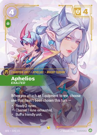 Aphelios - Exalted (Overnumbered) (224/221) - Spiritforged Foil | Grognard Games