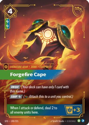 Forgefire Cape (190/221) - Spiritforged Foil | Grognard Games