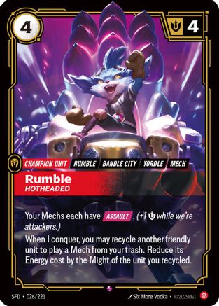 Rumble - Hotheaded (026/221) - Spiritforged Foil | Grognard Games