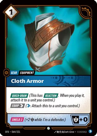 Cloth Armor (064/221) - Spiritforged Foil | Grognard Games