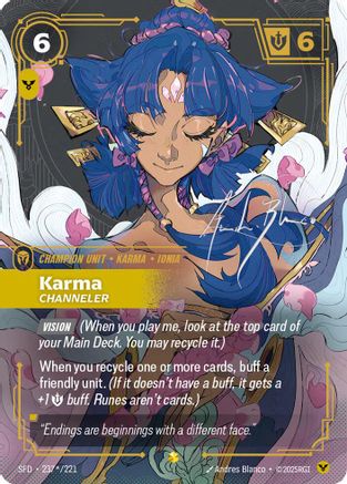 Karma - Channeler (Signature) (237*/221) - Spiritforged Foil | Grognard Games