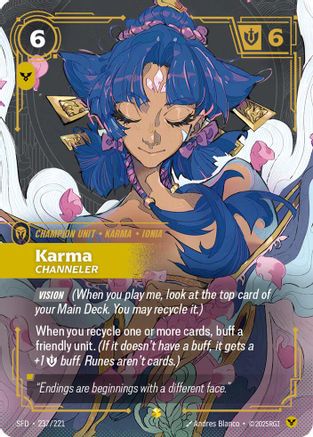 Karma - Channeler (Overnumbered) (237/221) - Spiritforged Foil | Grognard Games