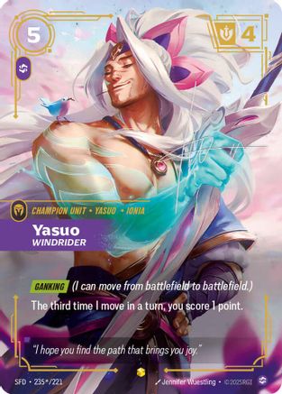 Yasuo - Windrider (Signature) (235*/221) - Spiritforged Foil | Grognard Games
