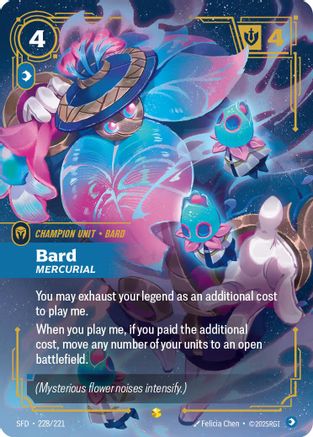 Bard - Mercurial (Overnumbered) (228/221) - Spiritforged Foil | Grognard Games