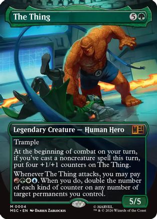 The Thing (Borderless) (MSC-004) - Commander: Marvel Super Heroes Foil | Grognard Games