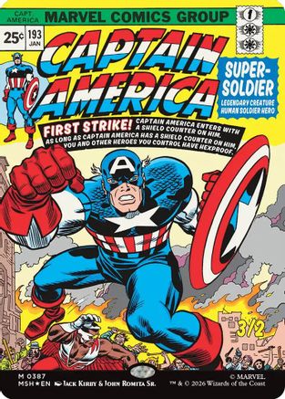 Captain America, Super-Soldier (Borderless) (MSH-387) - Marvel Super Heroes Foil | Grognard Games