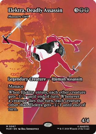 Elektra, Deadly Assassin - Massacre Girl (Borderless) (MAR-067) - Marvel Universe Eternal-Legal Foil | Grognard Games