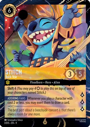 Stitch - Rock Star (3) - Disney Lorcana Promo Cards Holofoil | Grognard Games