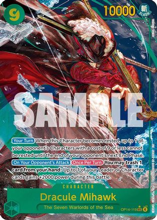 Dracule Mihawk - OP14-119 (Alternate Art) (OP14-119) - The Azure Sea's Seven Foil | Grognard Games