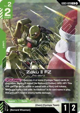 Zaku II FZ - Steel Requiem (GD03-020) Holofoil | Grognard Games