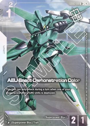AEU Enact Demonstration Color (Store Tournament Winner Pack 03) - Gundam Promotional Cards (GD03-081) Holofoil | Grognard Games