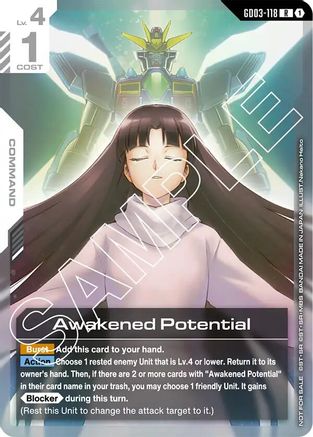 Awakened Potential (Store Tournament Participant Pack 03) - Gundam Promotional Cards (GD03-118) Holofoil | Grognard Games