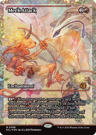 Meek Attack (398) (Showcase) (Fracture Foil) (ECL-398) - Lorwyn Eclipsed Foil | Grognard Games