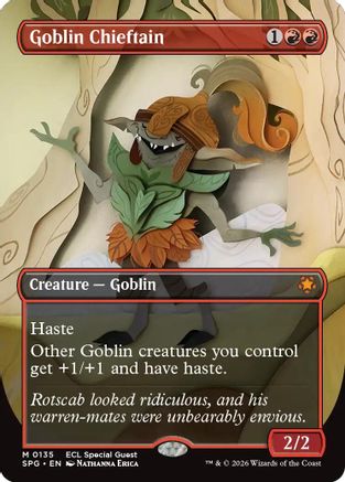 Goblin Chieftain (Borderless) (SPG-135) - Special Guests Foil | Grognard Games