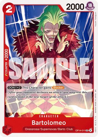 Bartolomeo (OP14-011) - The Azure Sea's Seven | Grognard Games