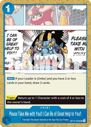 Please Take Me with You!! I Can Be of Great Help to You!! (OP14-059) - The Azure Sea's Seven | Grognard Games
