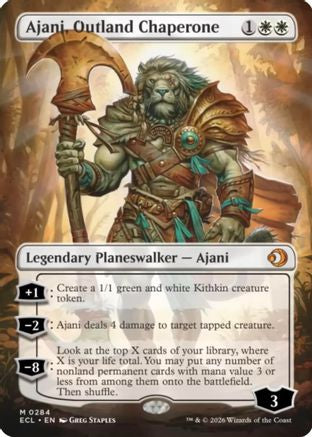 Ajani, Outland Chaperone (Borderless) (ECL-284) - Lorwyn Eclipsed Foil | Grognard Games