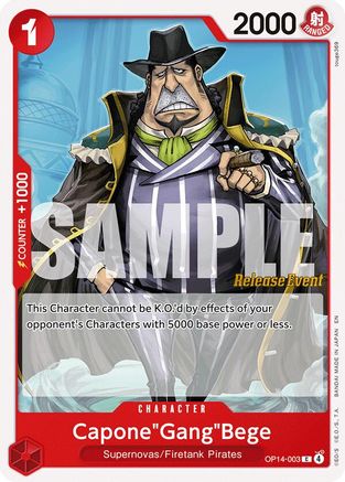 Capone"Gang"Bege (OP14-003) - The Azure Sea's Seven Release Event Cards | Grognard Games