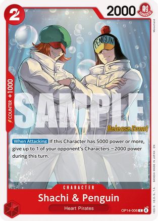 Shachi & Penguin (OP14-006) - The Azure Sea's Seven Release Event Cards | Grognard Games