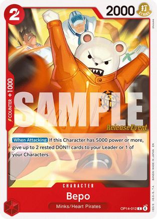 Bepo (OP14-012) - The Azure Sea's Seven Release Event Cards | Grognard Games