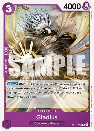 Gladius (OP14-062) - The Azure Sea's Seven Release Event Cards | Grognard Games