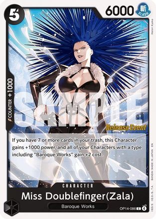 Miss Doublefinger(Zala) (OP14-086) - The Azure Sea's Seven Release Event Cards | Grognard Games