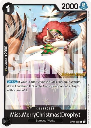 Miss.MerryChristmas(Drophy) (OP14-088) - The Azure Sea's Seven Release Event Cards | Grognard Games