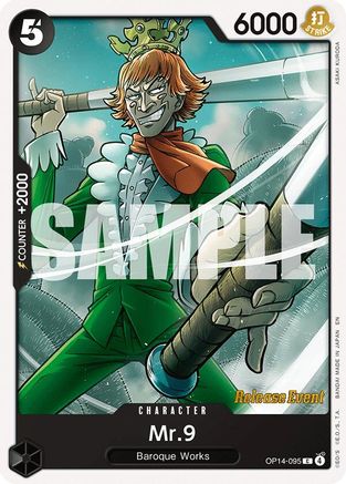 Mr.9 (OP14-095) - The Azure Sea's Seven Release Event Cards | Grognard Games