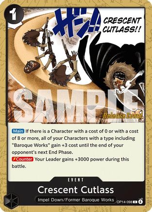 Crescent Cutlass (OP14-098) - The Azure Sea's Seven Release Event Cards | Grognard Games
