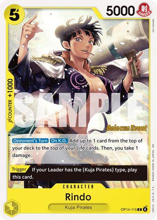 Rindo (OP14-115) - The Azure Sea's Seven Release Event Cards | Grognard Games