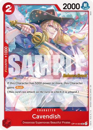 Cavendish (OP14-004) - The Azure Sea's Seven Release Event Cards | Grognard Games
