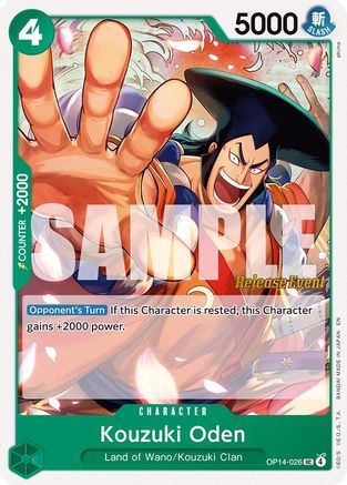 Kouzuki Oden (OP14-026) - The Azure Sea's Seven Release Event Cards | Grognard Games