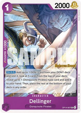 Dellinger (OP14-067) - The Azure Sea's Seven Release Event Cards | Grognard Games